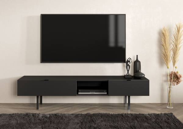 Tv-Schrank Myway Schwarz - Chrom - 180 x 42 x 42 cm
