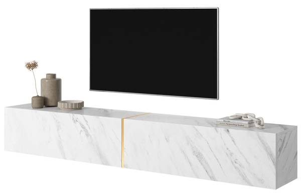 TV-Hängeboard BISIRA Weiß - Holzwerkstoff - 27 x 30 x 32 cm