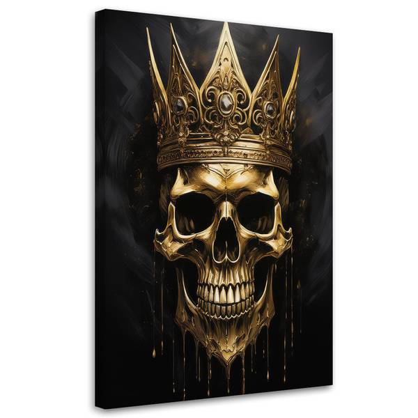 Tableau déco Crâne avec une couronne 60 x 90 cm