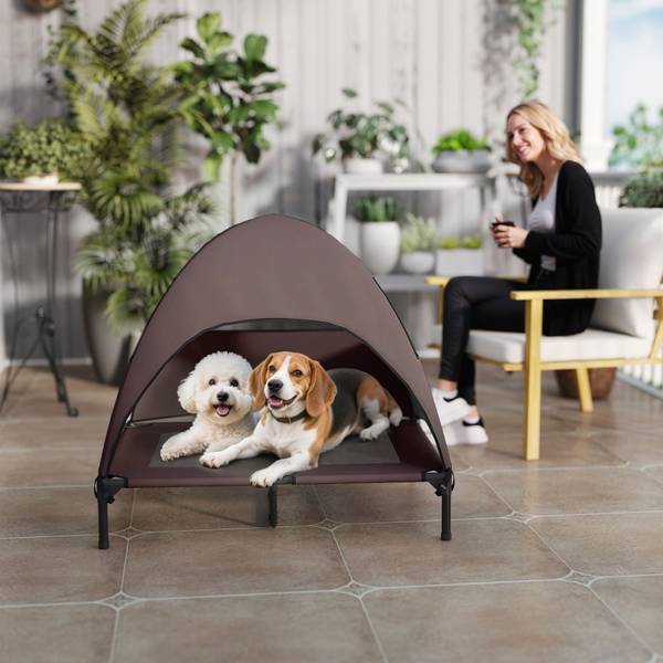 Hundebett CP132 Braun - Textil - 90 x 90 x 91 cm