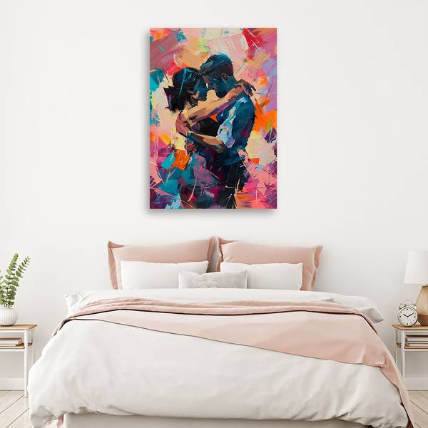 Wandbild verliebtes paar abstraktion 70 x 100 cm