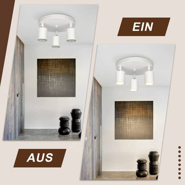 Spot plafond Angermünde 3 ampoules Blanc - Métal - 20 x 15 x 20 cm
