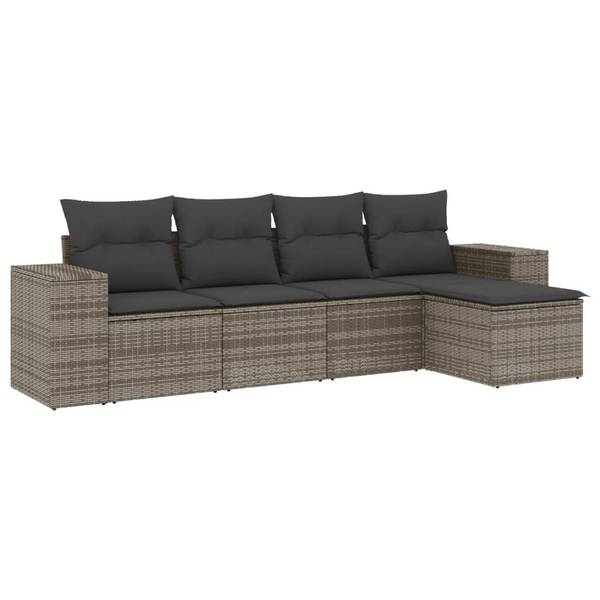 Garten-Lounge-Set (5-teilig) 3254827 Grau - Polyester - Stahl - 55 x 69 x 62 cm