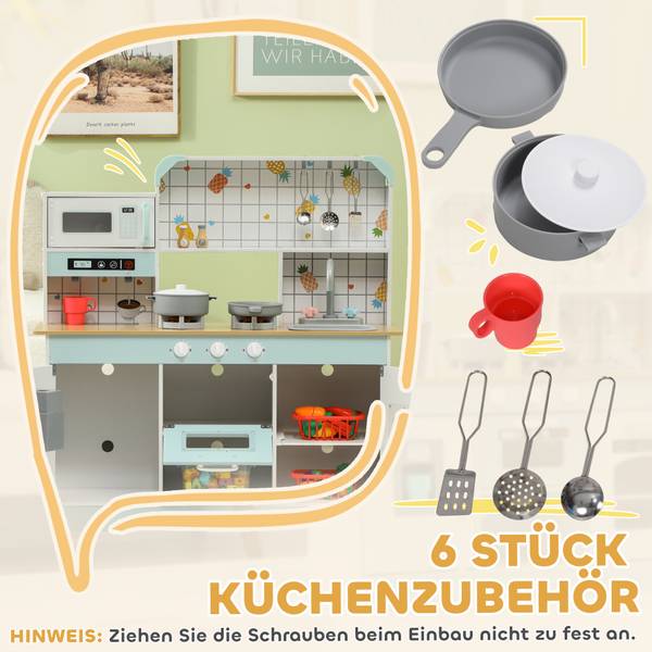 Kinderküche 350-181V80WT Weiß - Holzwerkstoff - 32 x 91 x 89 cm