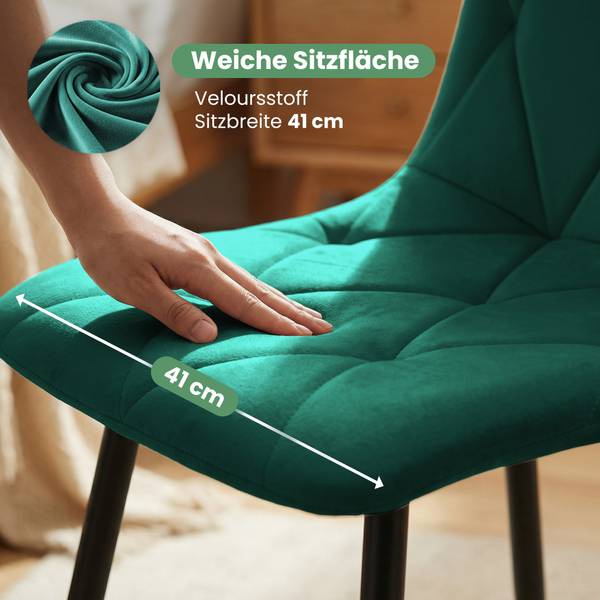 Esszimmerstuhl MILO 8er-Set Dunkelgrün