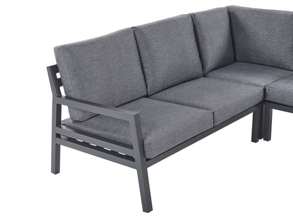 Lounge Set VIZZINI 2-tlg Schwarz - Grau - Metall - 200 x 36 x 200 cm