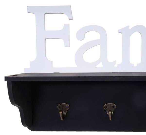 Wandkapstok D41 Family zwart - wit - grenenhout - 60 x 30 x 13 cm