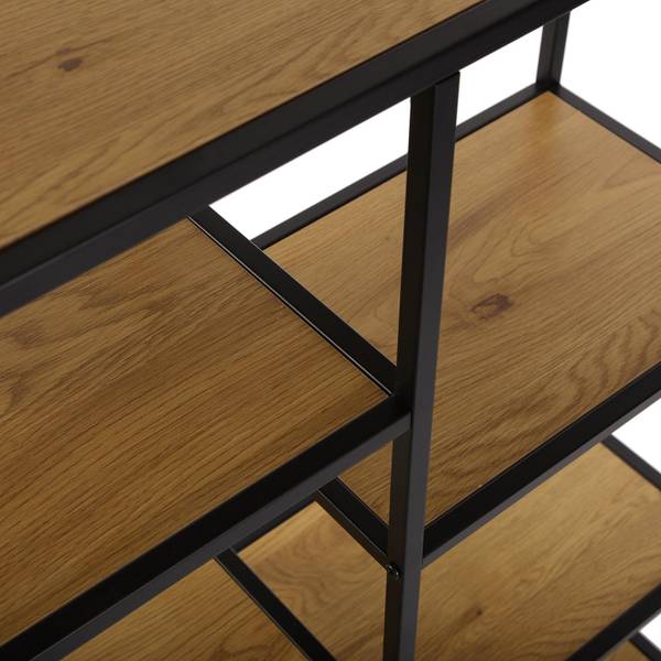 Regal Cedric Schwarz - Holzwerkstoff - Holz teilmassiv - 70 x 109 x 30 cm