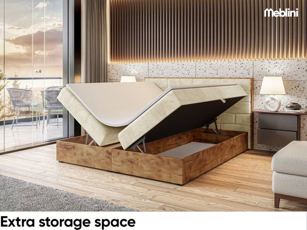 Boxspringbett Lofty 9 Beige - H4 - Liegefläche Breite: 180 cm