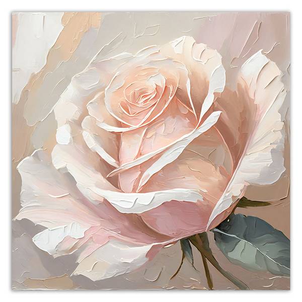 Wandbild auf leinwand rose gemalt 30 x 30 cm