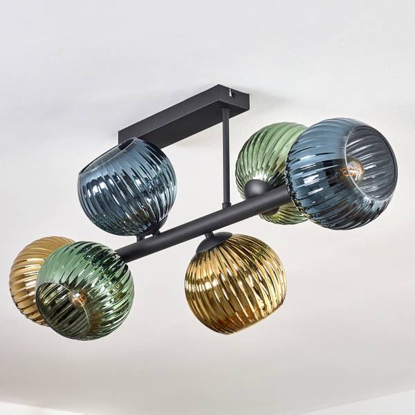 Deckenleuchte Cesaro Blau - Gold - Grün - Metall - 29 x 34 x 79 cm