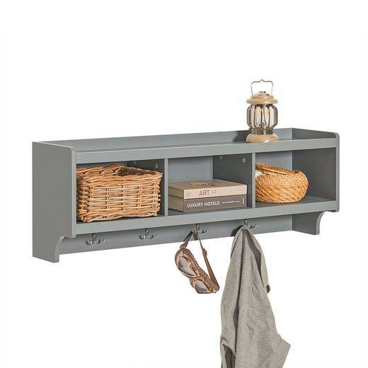 Wandgarderobe FHK28-HG Grau - Holzwerkstoff - 100 x 35 x 25 cm