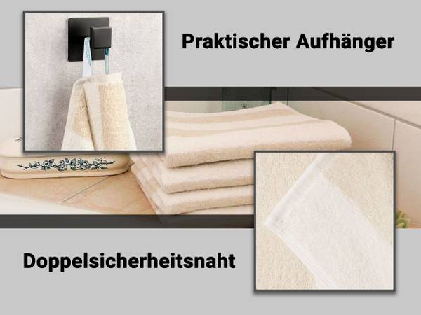 Handtücher 00000293 4er-Set Beige - Textil - 50 x 1 x 100 cm