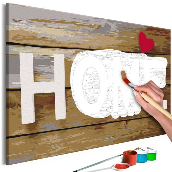 Wandbild Malen nach Zahlen Modern Uv Baumwollstoff - 60 x 40 x 2 cm
