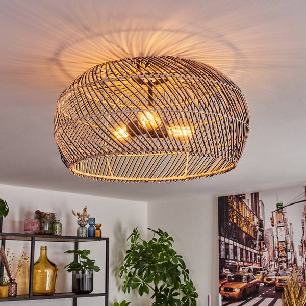 Deckenleuchte Chadid Beige - Schwarz - 19 x 51 x 51 cm