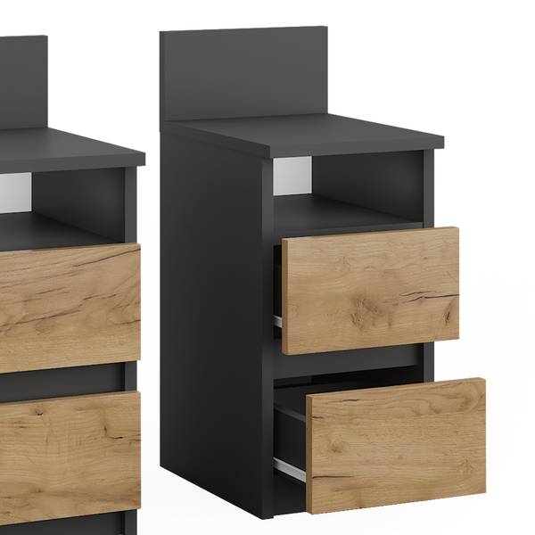 Nachttisch Monty 53170 Anthrazit - Eiche Sand Dekor