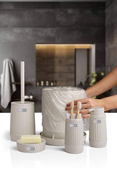 Badezimmerzubehör Nida 5er Set Ecru