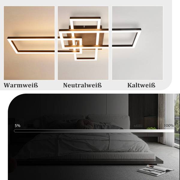 LED Plafondlamp Gale zwart - metaal - 35 x 10 x 65 cm