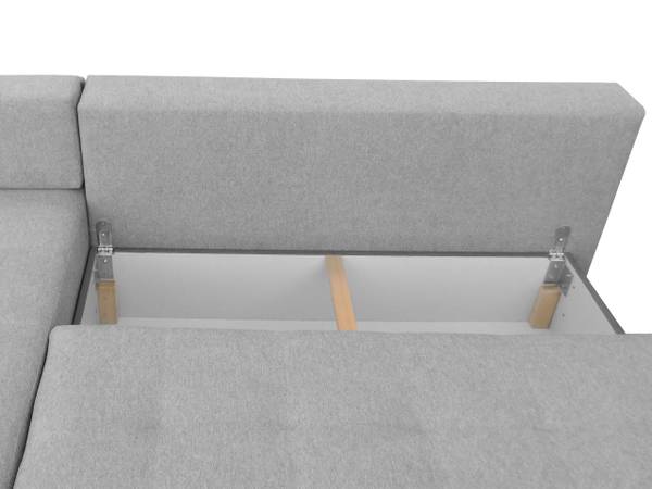 Ecksofa Fabio Grau - Ecke davorstehend rechts