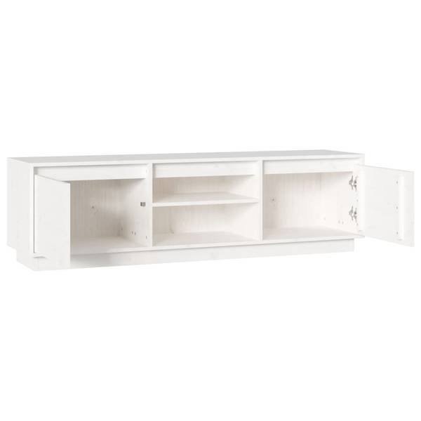 TV-Schrank D814 Weiß - Massivholz - 35 x 40 x 140 cm