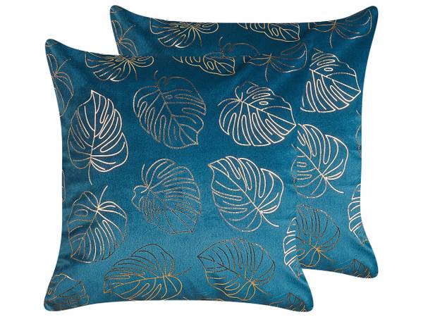 Dekokissen DELICIOSA 2-tlg Blau - Gold