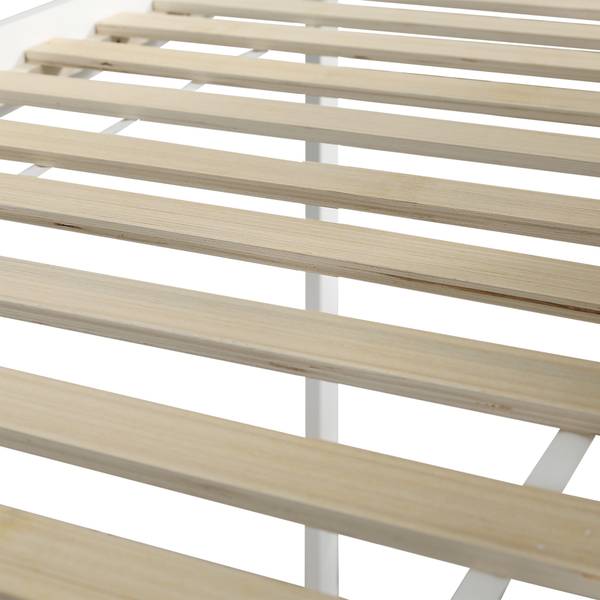 Hochbett Viola Weiß - Holzwerkstoff - Massivholz - 146 x 145 x 257 cm