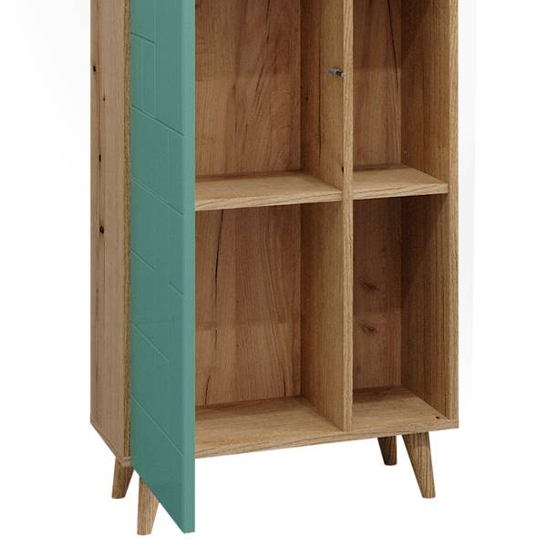 Badschrank Rudi 40518 Grün - Holzwerkstoff - 56 x 193 x 31 cm
