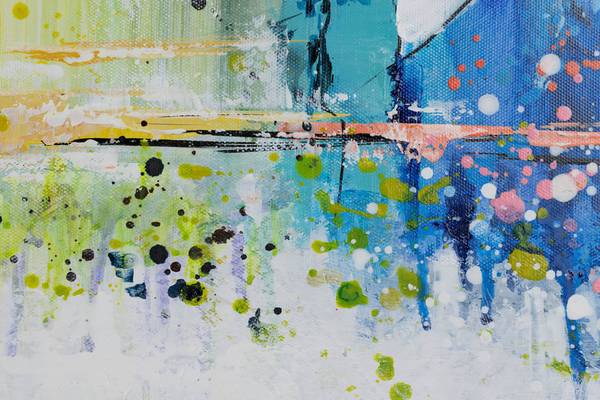Acrylbild Handgemalt Paris Zeh Weiß - Baumwollstoff - 120 x 60 x 4 cm