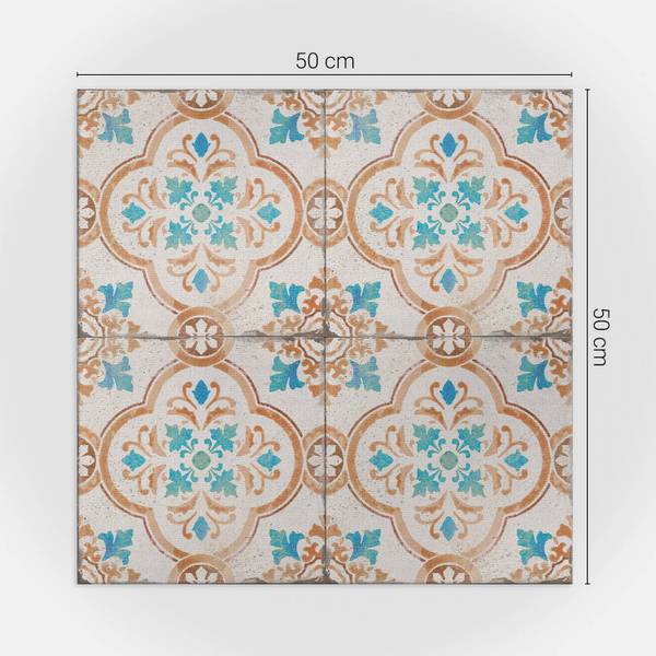 Fliesen Blumen Dekorativ 4er Set 50 x 50 cm