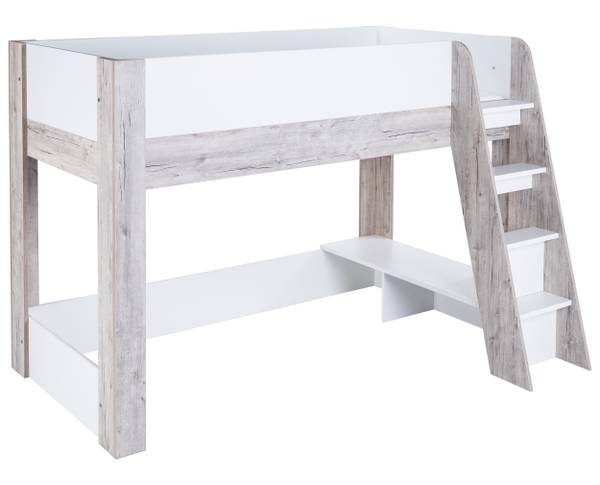 Hochbett Bente Braun - Weiß - Holzwerkstoff - 208 x 141 x 142 cm