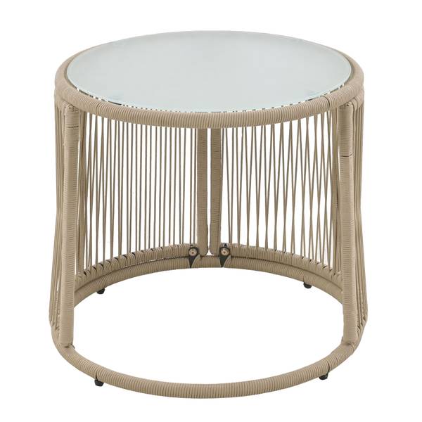 Salon de jardin 4 pièces Phanes Ⅱ Beige - Tissé à plat - Polyester - Fer - 124 x 80 x 187 cm