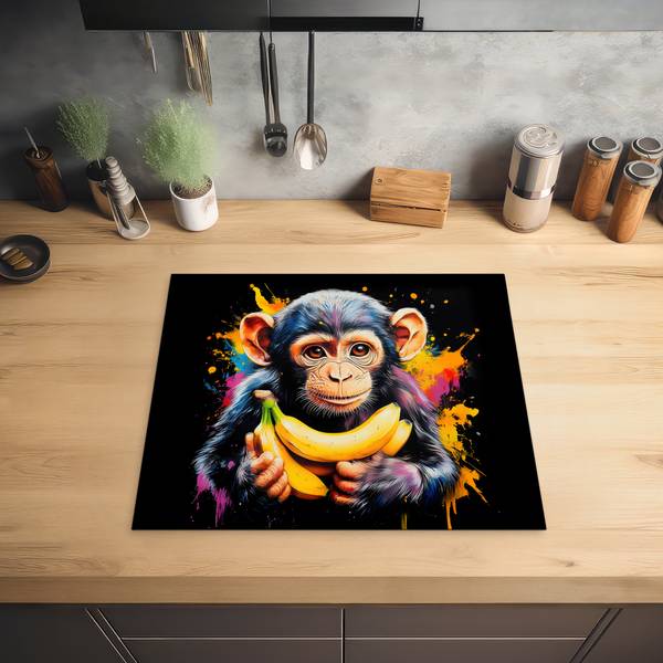HERDABDECKPLATTE Graffiti Affe 58 x 51 cm