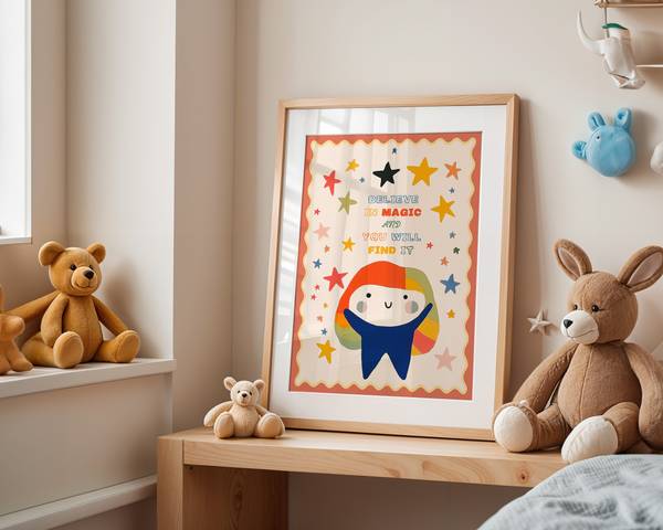 Poster Magic Bunte Sterne 30 x 40 cm