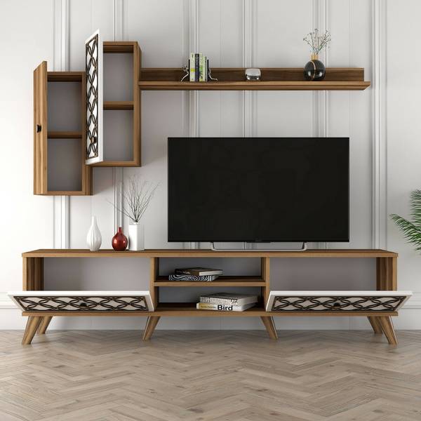 Meuble TV Nunzia Marron - Bois manufacturé - 180 x 44 x 35 cm