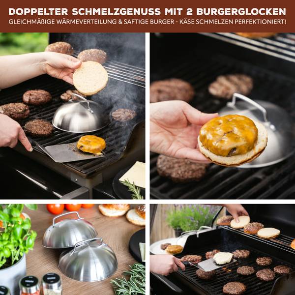 Burgerhaube 14183 2er-Set Silber - Metall - 18 x 9 x 18 cm