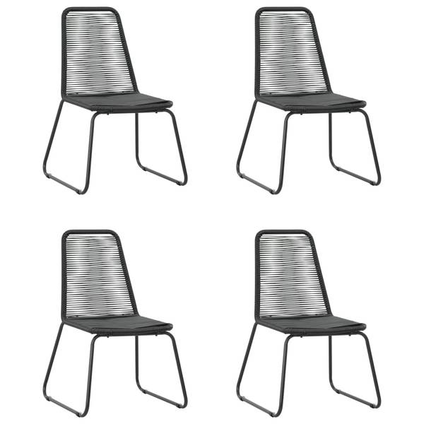 Salle à manger (lot de 5) 3004878-2 Noir - Acier - Bois composite - 79 x 74 x 79 cm