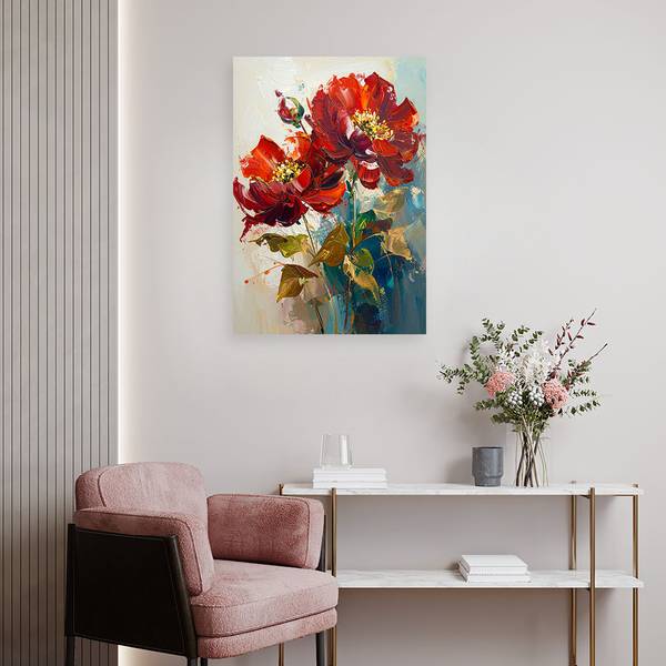 Tableau déco Fleurs 80 x 120 cm