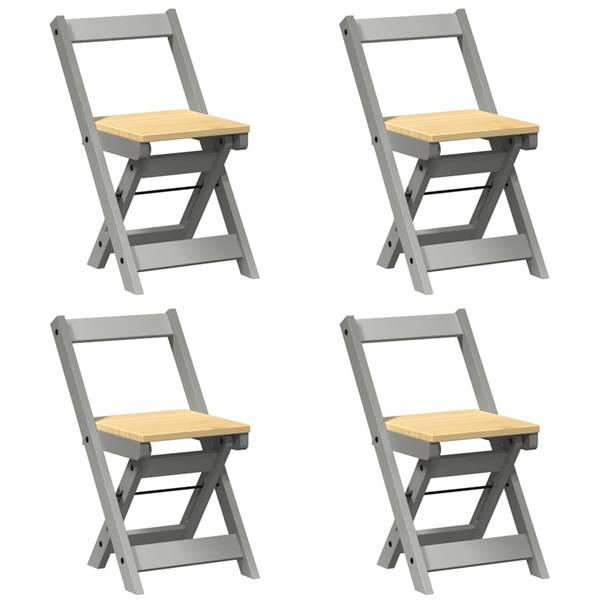 Ensemble à manger 3042220 lot de 5 Gris - Pin - 40 x 71 x 47 cm