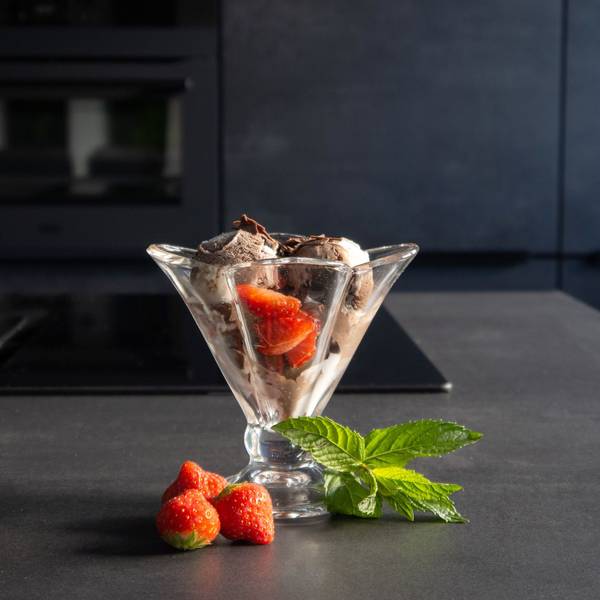 4x Eis Schalen Becher IDA Glas - 13 x 12 x 13 cm