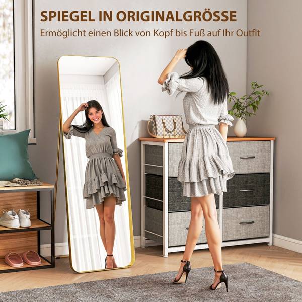 Standspiegel CA16 Gold - Glas - 6 x 160 x 50 cm