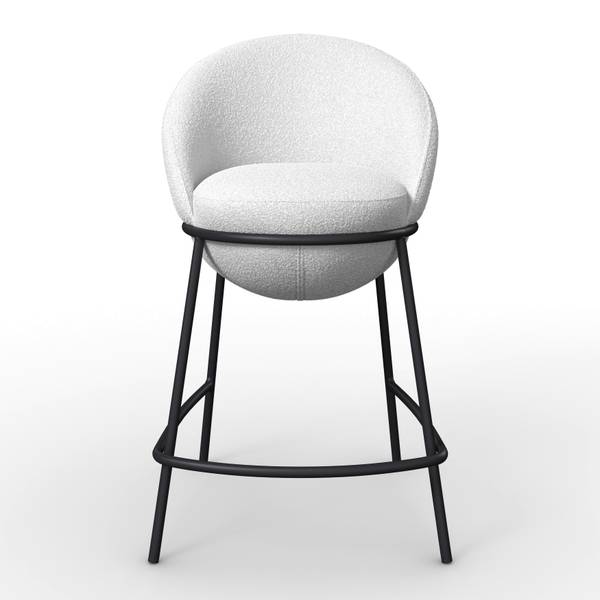 Barhocker ZOA Weiß - Metall - Textil - 50 x 110 x 58 cm