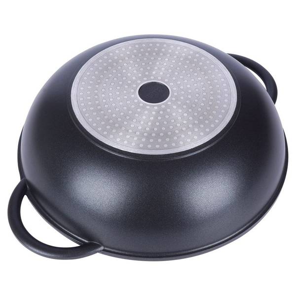 Wokpfanne mit Glasdeckel GRANDE 112979 Schwarz - Aluminium - 33 x 10 x 42 cm