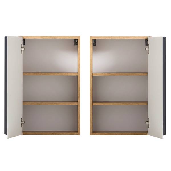 Badmöbel-Set VASTO-03-26 4er-Set Grau - Spiegelglas - 115 x 200 x 35 cm