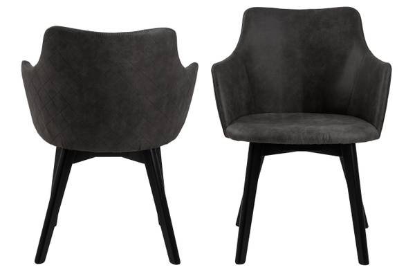 Esszimmerstuhl Bea 2er Set Grau - Textil - 62 x 80 x 59 cm