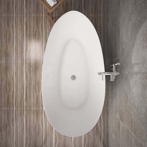 Vrijstaand bad DELIA wit - hars - 180 x 58 x 90 cm