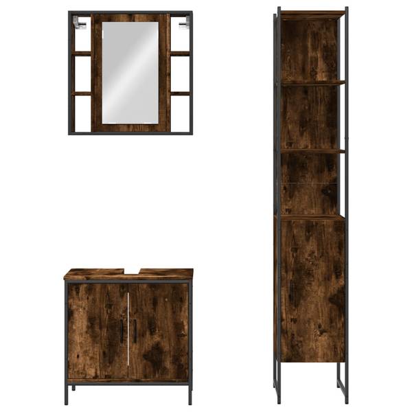 Badmöbel 3033723 3-teilig Braun - Holzwerkstoff - 16 x 60 x 60 cm