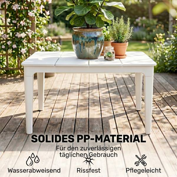 Balkontisch 84G-912V00CW Weiß - Kunststoff - 53 x 39 x 70 cm
