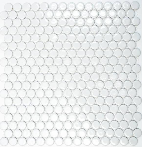 Mosaikfliesen Knopf 100 Weiß - Keramik - 32 x 32 x 32 cm