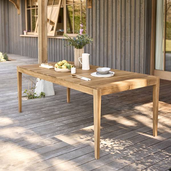Gartentisch LIVIE Beige - Massivholz - 200 x 75 x 100 cm