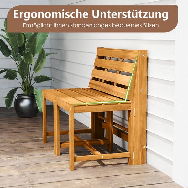 Gartenbank VH35572DE Braun - Holzwerkstoff - 90 x 80 x 55 cm